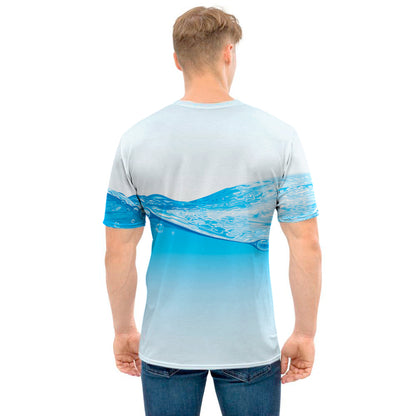 Water Wave Print Men's T-Shirt