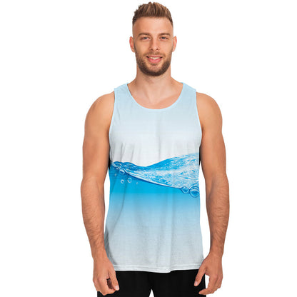 Water Wave Print Men's Tank Top