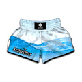 Water Wave Print Muay Thai Boxing Shorts