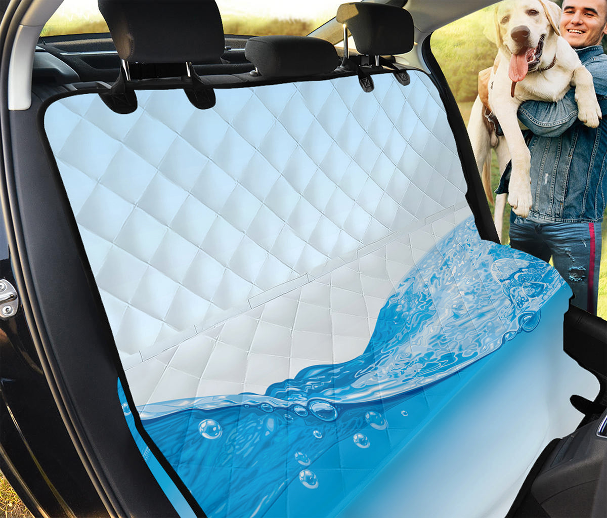 Water Wave Print Pet Car Back Seat Cover