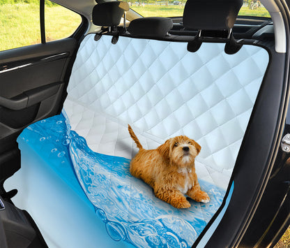 Water Wave Print Pet Car Back Seat Cover