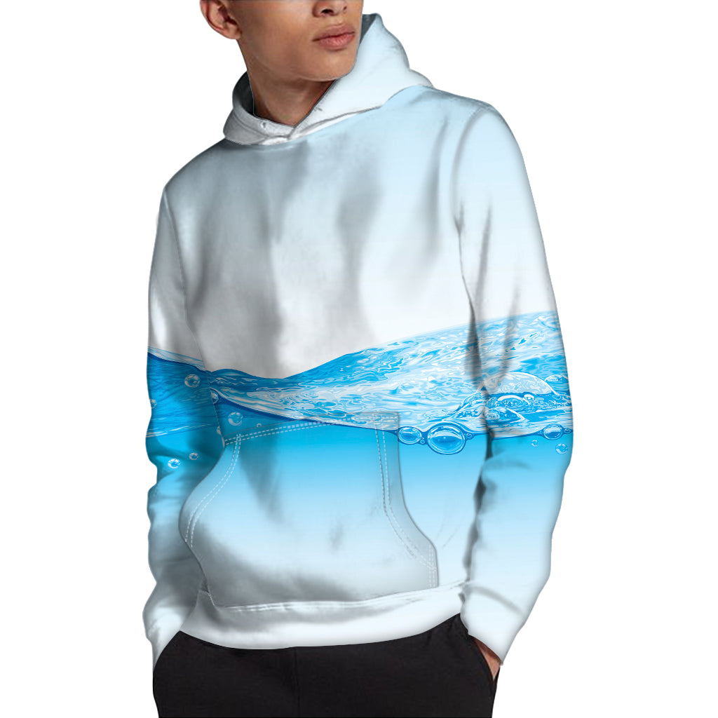 Water Wave Print Pullover Hoodie