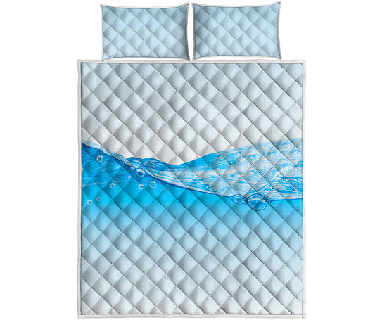 Water Wave Print Quilt Bed Set