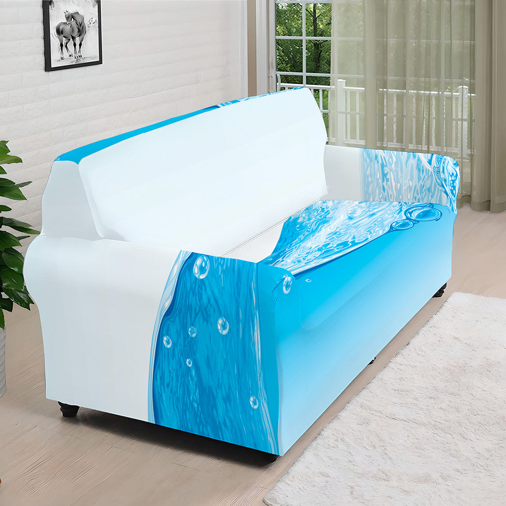 Water Wave Print Sofa Cover