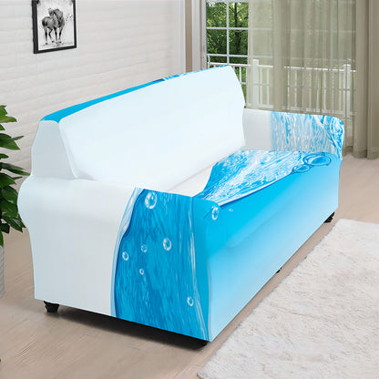 Water Wave Print Sofa Cover