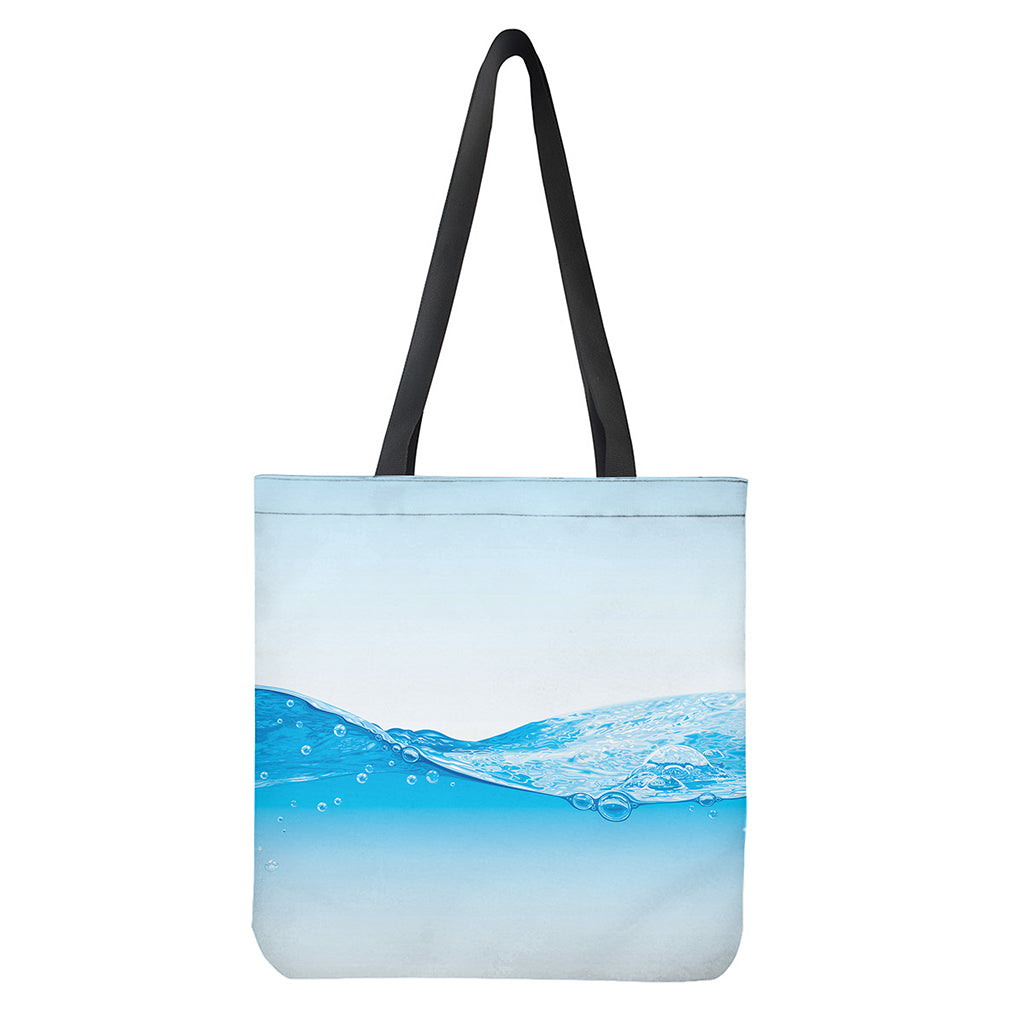 Water Wave Print Tote Bag