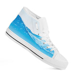 Water Wave Print White High Top Shoes