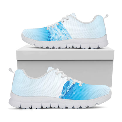 Water Wave Print White Sneakers