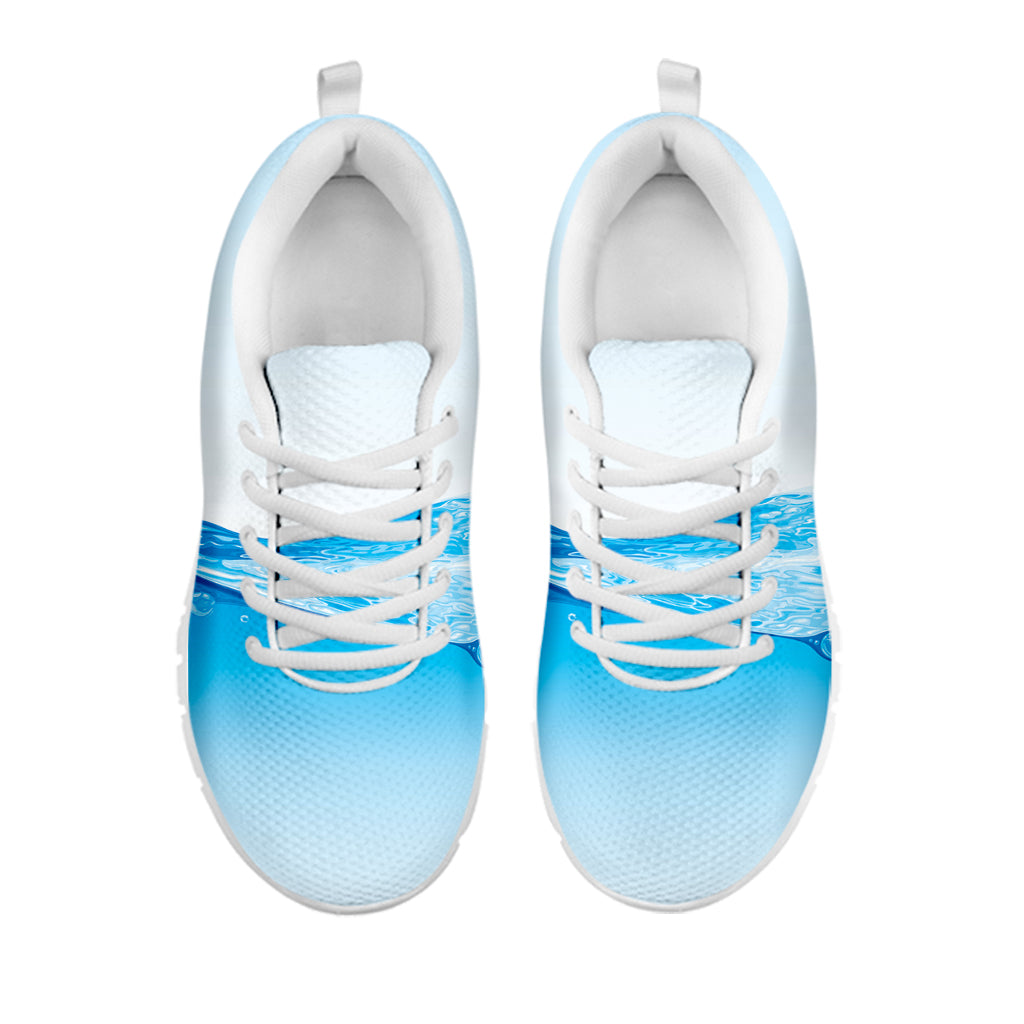 Water Wave Print White Sneakers