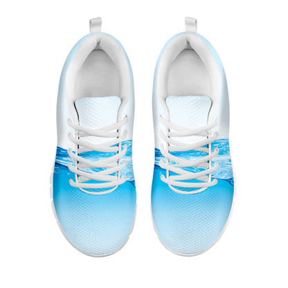 Water Wave Print White Sneakers
