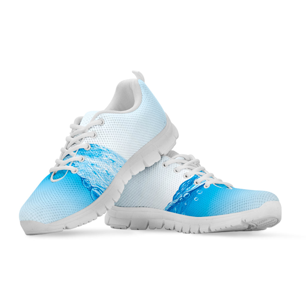 Water Wave Print White Sneakers