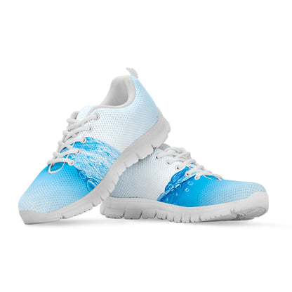 Water Wave Print White Sneakers