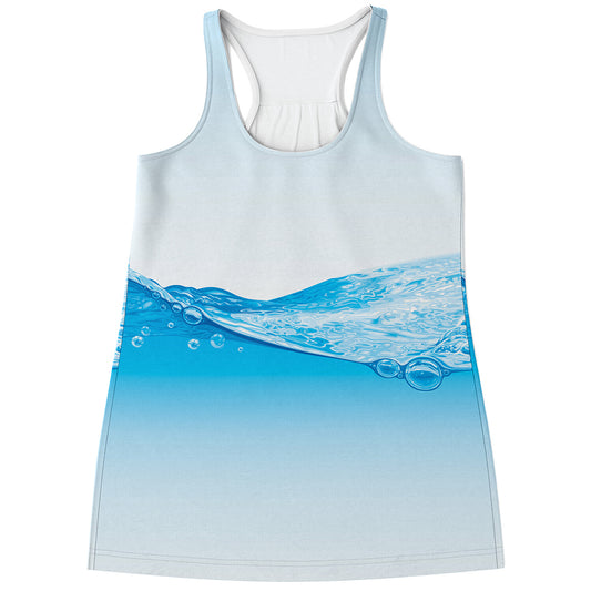 Water Wave Print Women's Racerback Tank Top
