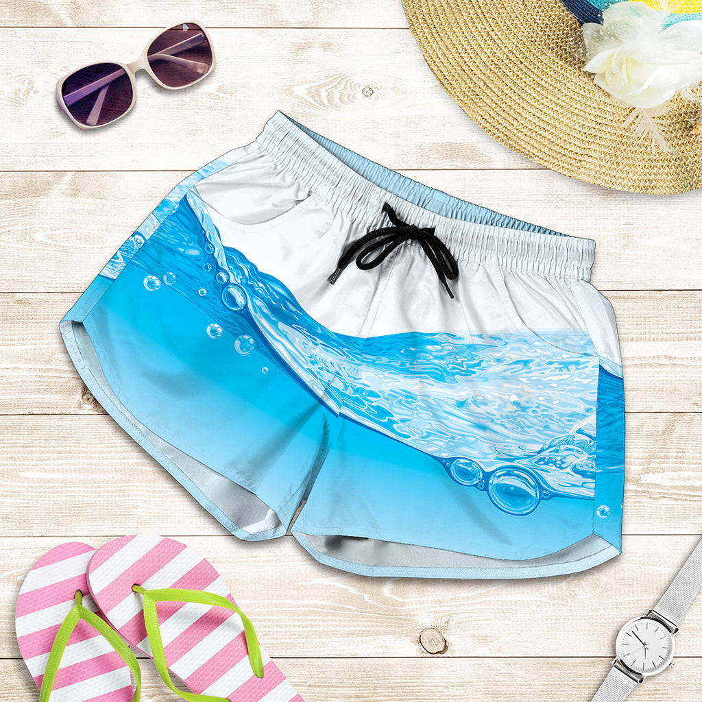 Water Wave Print Women's Shorts