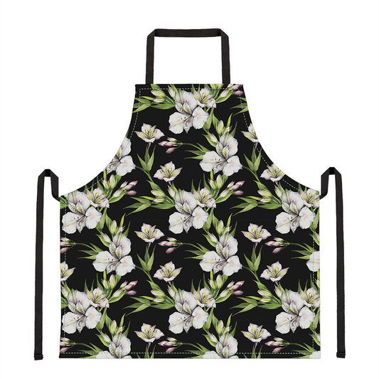 Watercolor Alstroemeria Pattern Print Apron