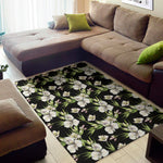 Watercolor Alstroemeria Pattern Print Area Rug