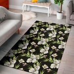 Watercolor Alstroemeria Pattern Print Area Rug