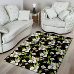 Watercolor Alstroemeria Pattern Print Area Rug