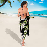 Watercolor Alstroemeria Pattern Print Beach Sarong Wrap