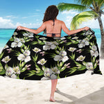 Watercolor Alstroemeria Pattern Print Beach Sarong Wrap