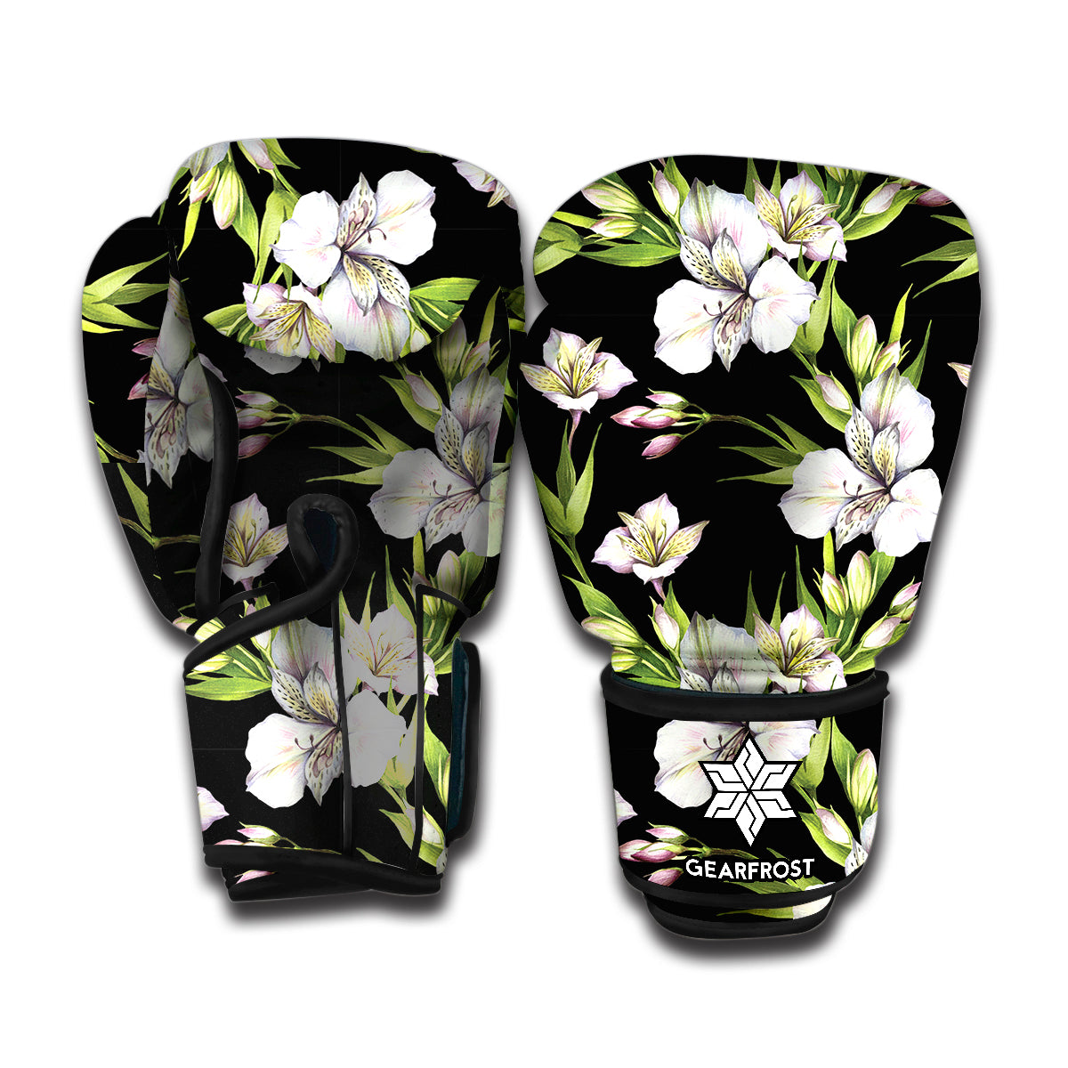 Watercolor Alstroemeria Pattern Print Boxing Gloves
