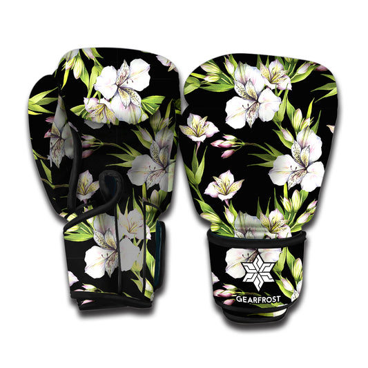 Watercolor Alstroemeria Pattern Print Boxing Gloves