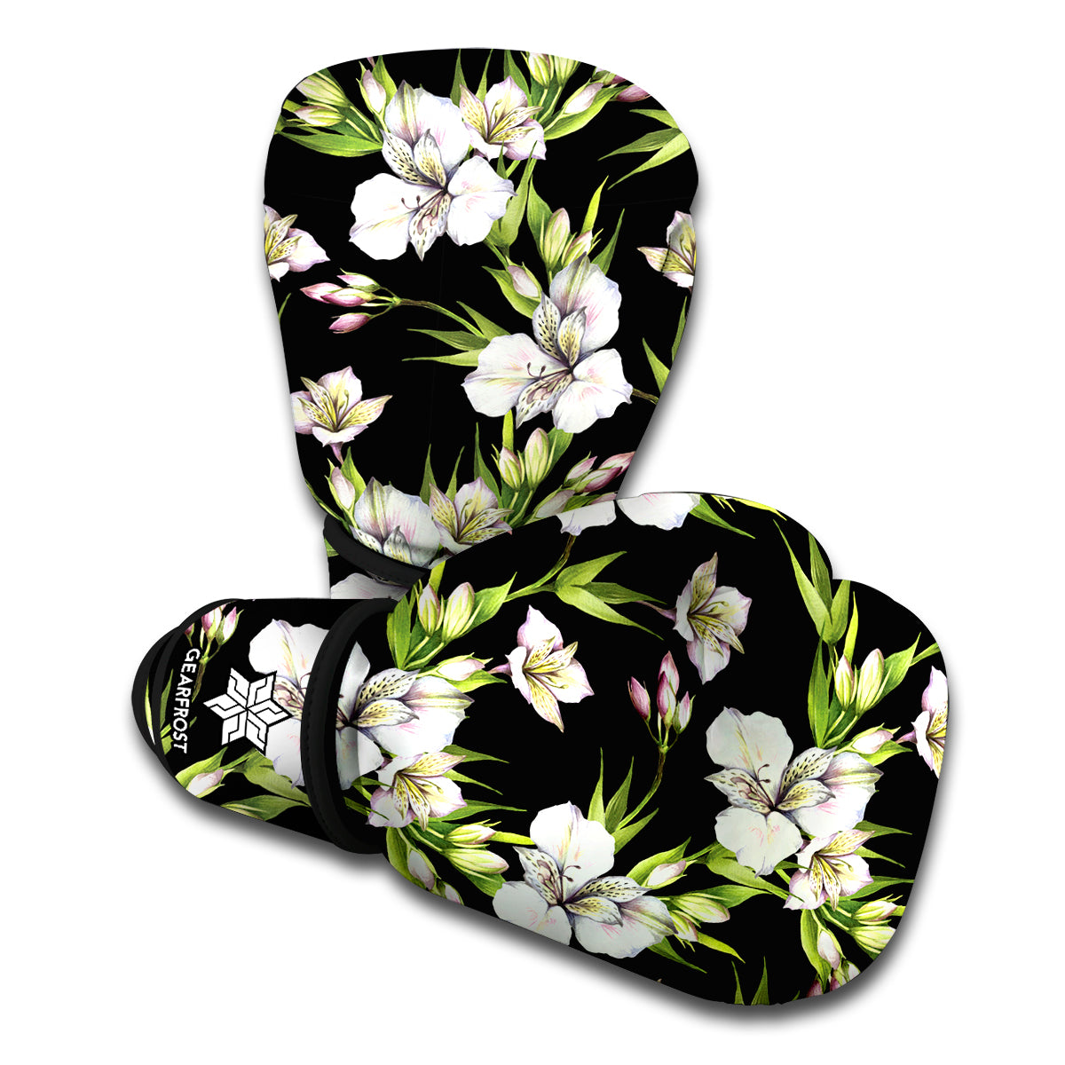 Watercolor Alstroemeria Pattern Print Boxing Gloves