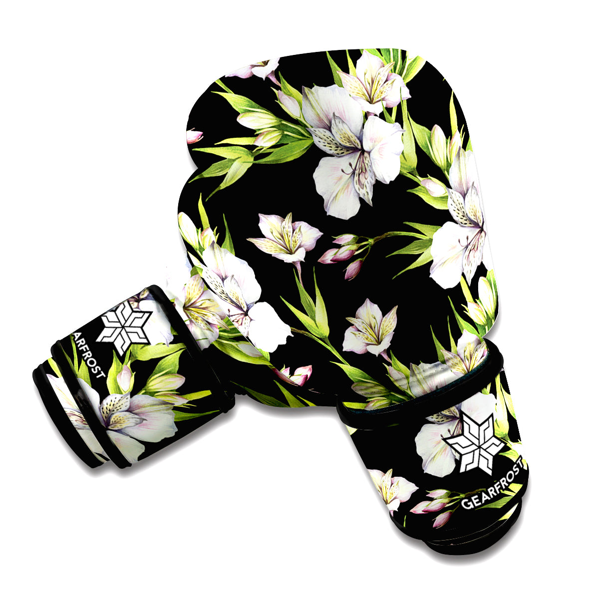 Watercolor Alstroemeria Pattern Print Boxing Gloves