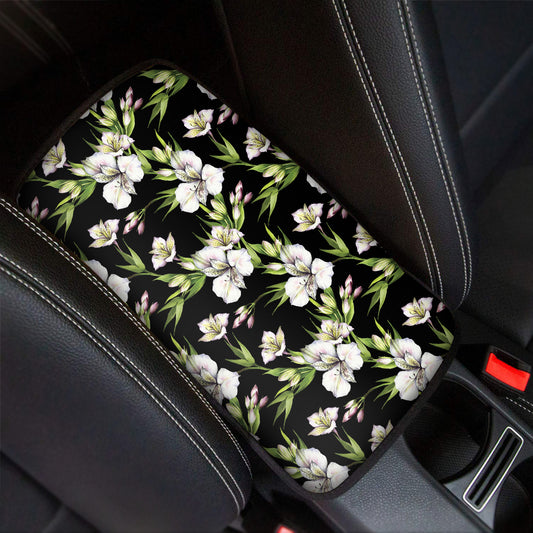 Watercolor Alstroemeria Pattern Print Car Center Console Cover