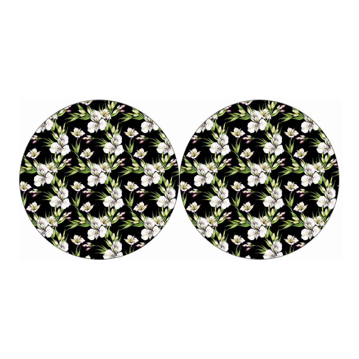 Watercolor Alstroemeria Pattern Print Car Coasters