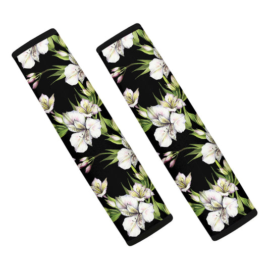 Watercolor Alstroemeria Pattern Print Car Seat Belt Covers