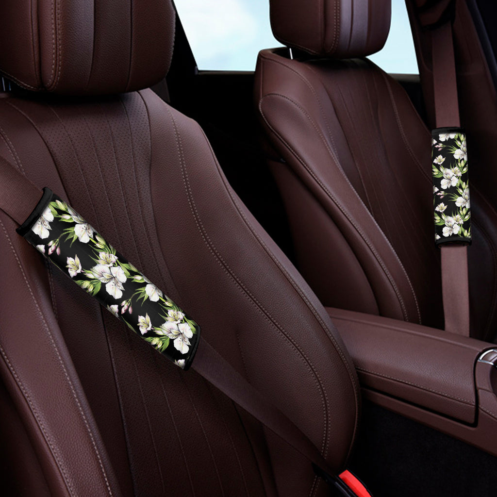 Watercolor Alstroemeria Pattern Print Car Seat Belt Covers