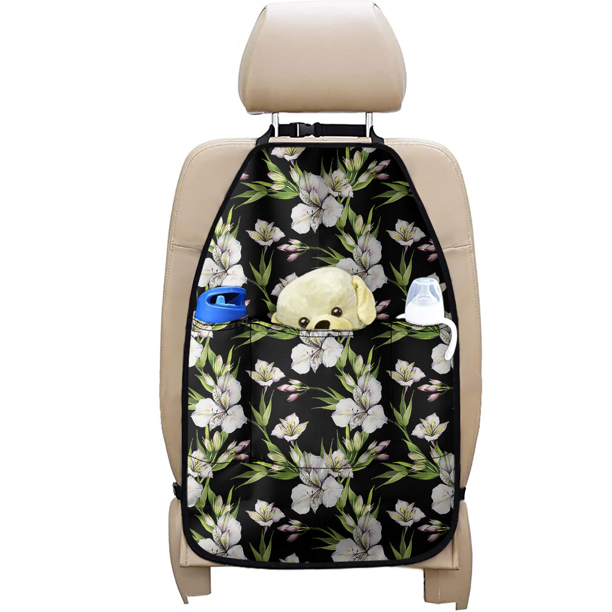 Watercolor Alstroemeria Pattern Print Car Seat Organizers