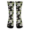 Watercolor Alstroemeria Pattern Print Crew Socks
