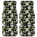 Watercolor Alstroemeria Pattern Print Front and Back Car Floor Mats