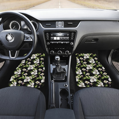 Watercolor Alstroemeria Pattern Print Front and Back Car Floor Mats