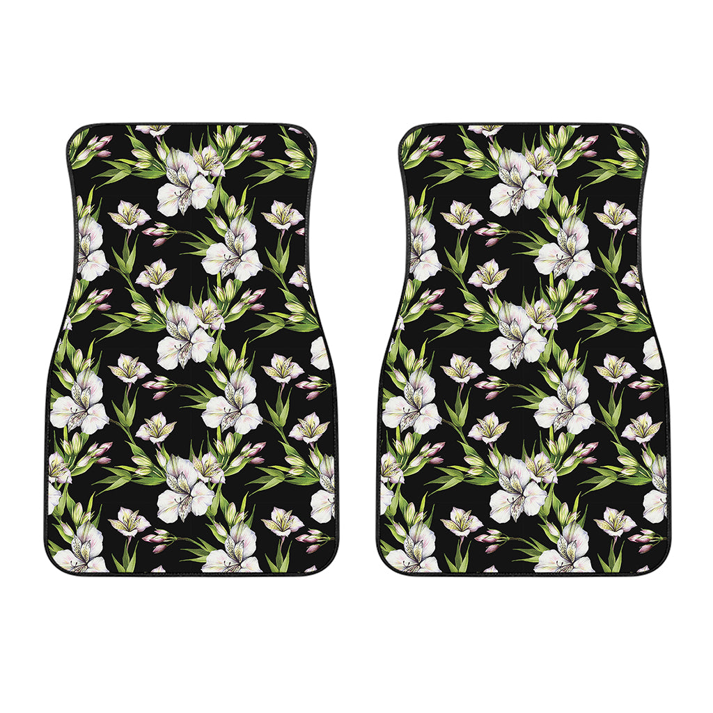Watercolor Alstroemeria Pattern Print Front Car Floor Mats