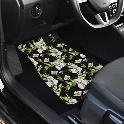 Watercolor Alstroemeria Pattern Print Front Car Floor Mats