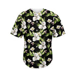 Watercolor Alstroemeria Pattern Print Men's Baseball Jersey