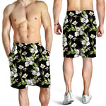 Watercolor Alstroemeria Pattern Print Men's Shorts