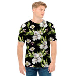 Watercolor Alstroemeria Pattern Print Men's T-Shirt