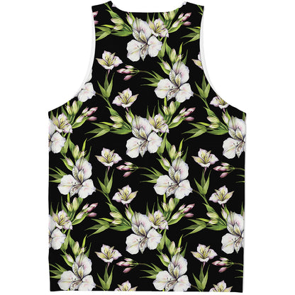 Watercolor Alstroemeria Pattern Print Men's Tank Top