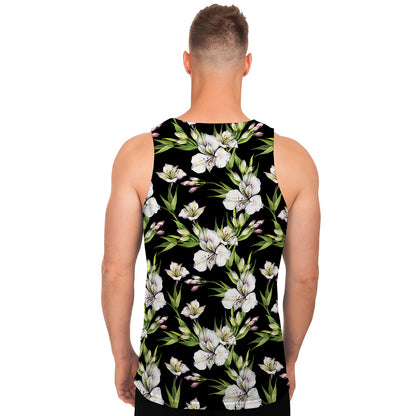 Watercolor Alstroemeria Pattern Print Men's Tank Top