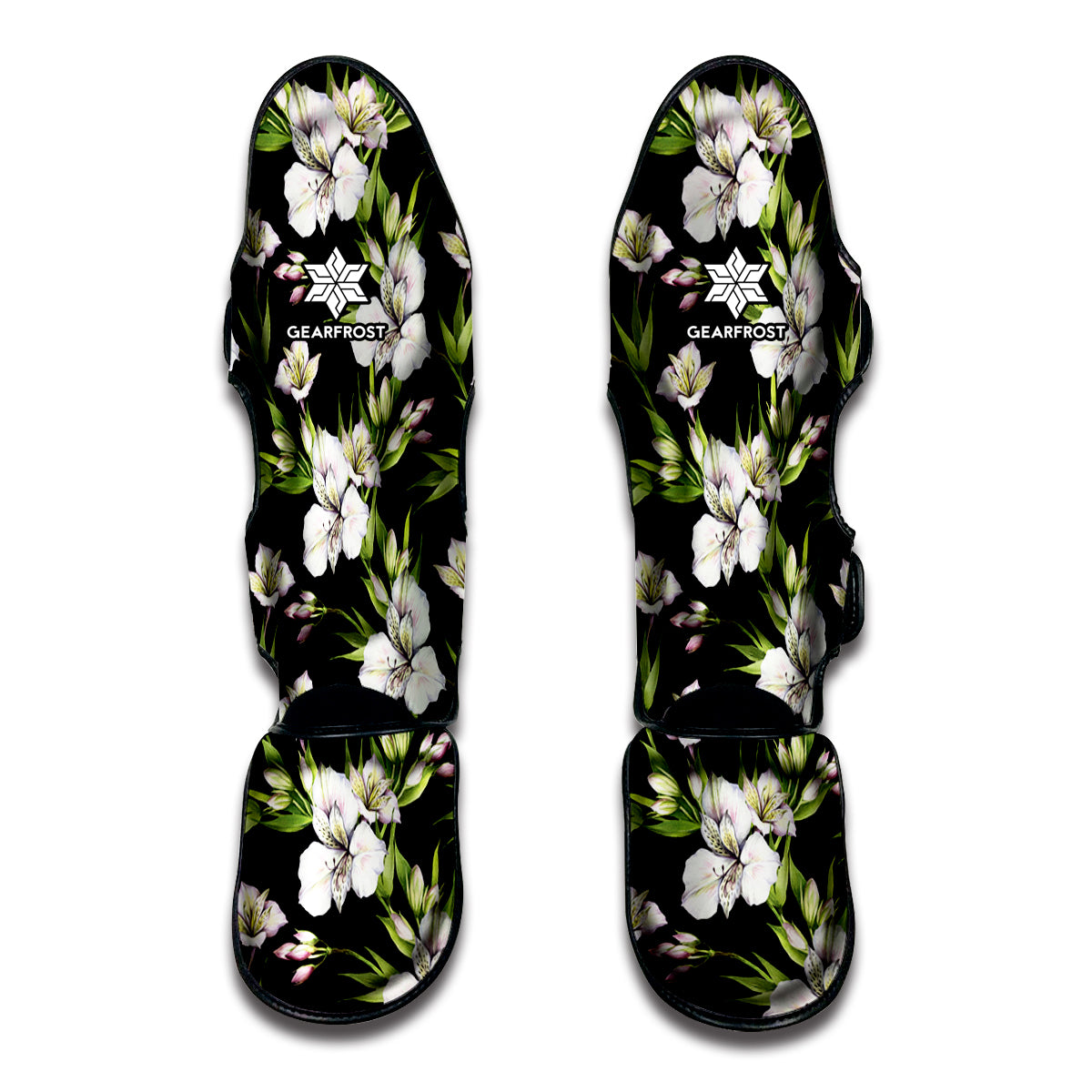 Watercolor Alstroemeria Pattern Print Muay Thai Shin Guard