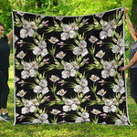 Watercolor Alstroemeria Pattern Print Quilt