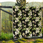 Watercolor Alstroemeria Pattern Print Quilt