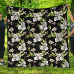 Watercolor Alstroemeria Pattern Print Quilt