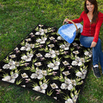 Watercolor Alstroemeria Pattern Print Quilt