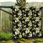 Watercolor Alstroemeria Pattern Print Quilt