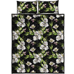 Watercolor Alstroemeria Pattern Print Quilt Bed Set